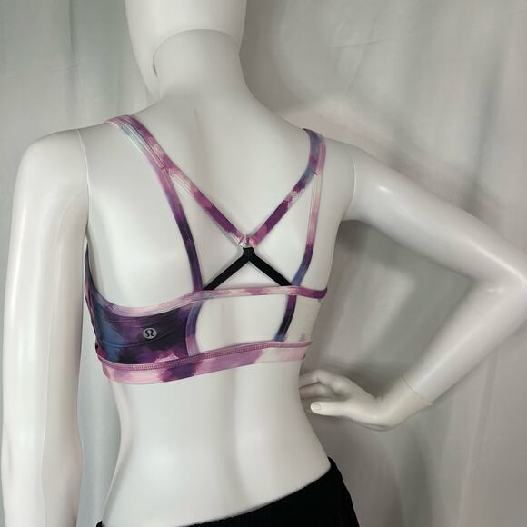 Lululemon Sweaty Endeavor Blooming Pixie Strappy Back Sports Bra Size 4 - Picture 5 of 10